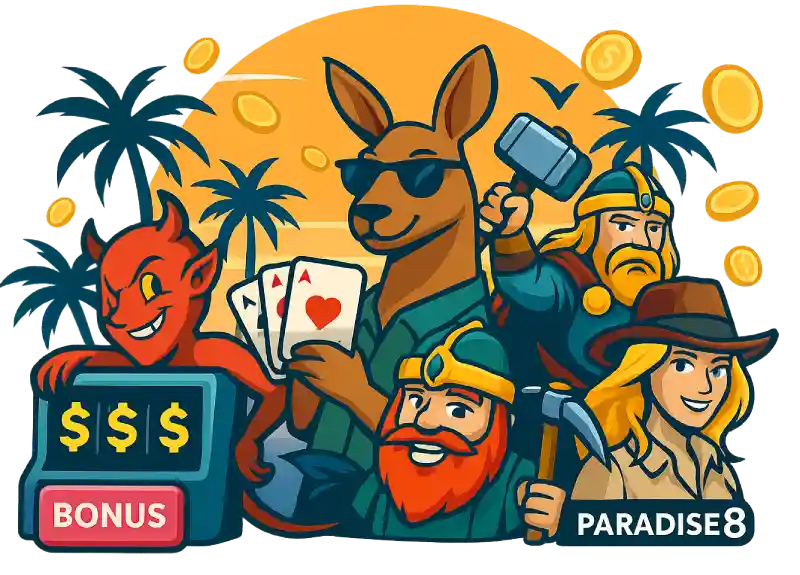 Paradise 8 Casino AU official logo — trusted Australian online casino with real-money pokies and fast payouts